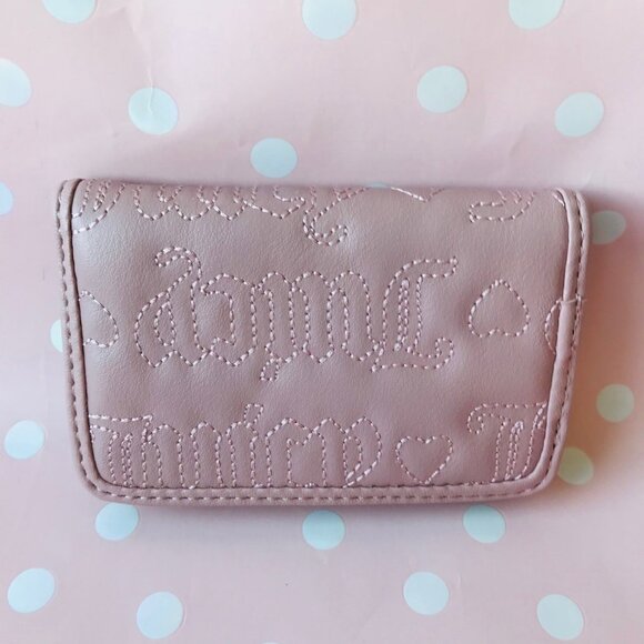 Juicy Couture Pink League Elongated Bifold Wallet  Dusty Blush  Zip coin Pocket - Picture 2 of 4